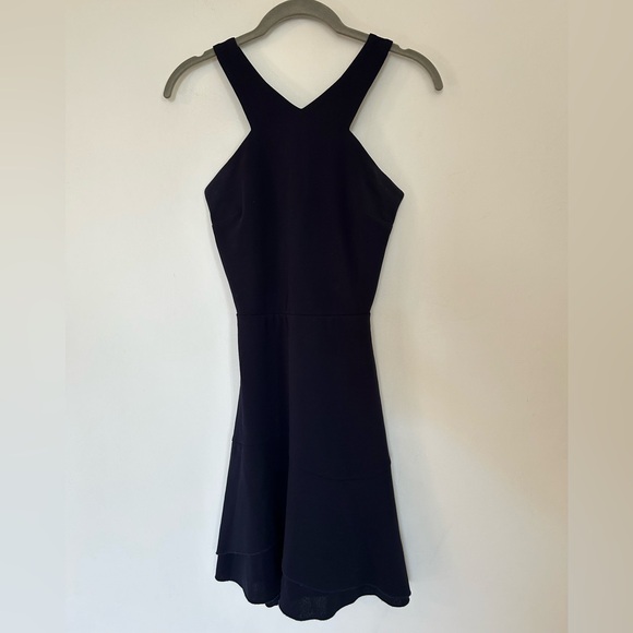 AQUA Navy Blue Fit & Flare Halter Neck Mini Dress - Picture 4 of 9